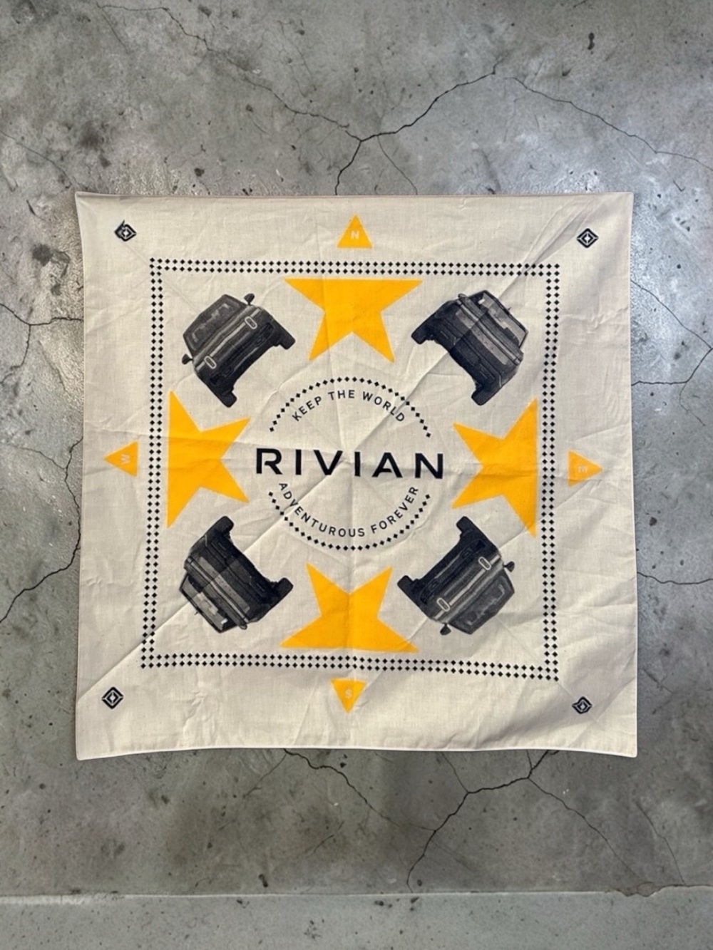 Rivian Bandana with Yellow Stars